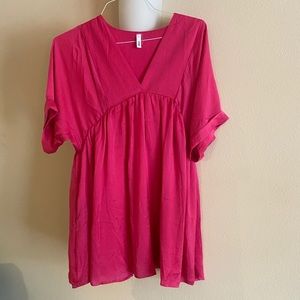 Hot pink satin dress!